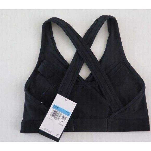 Nike CQ9289 010 Women's Sz M Black Dri-Fit Medium Support Padded Sports Bra - Picture 3 of 3